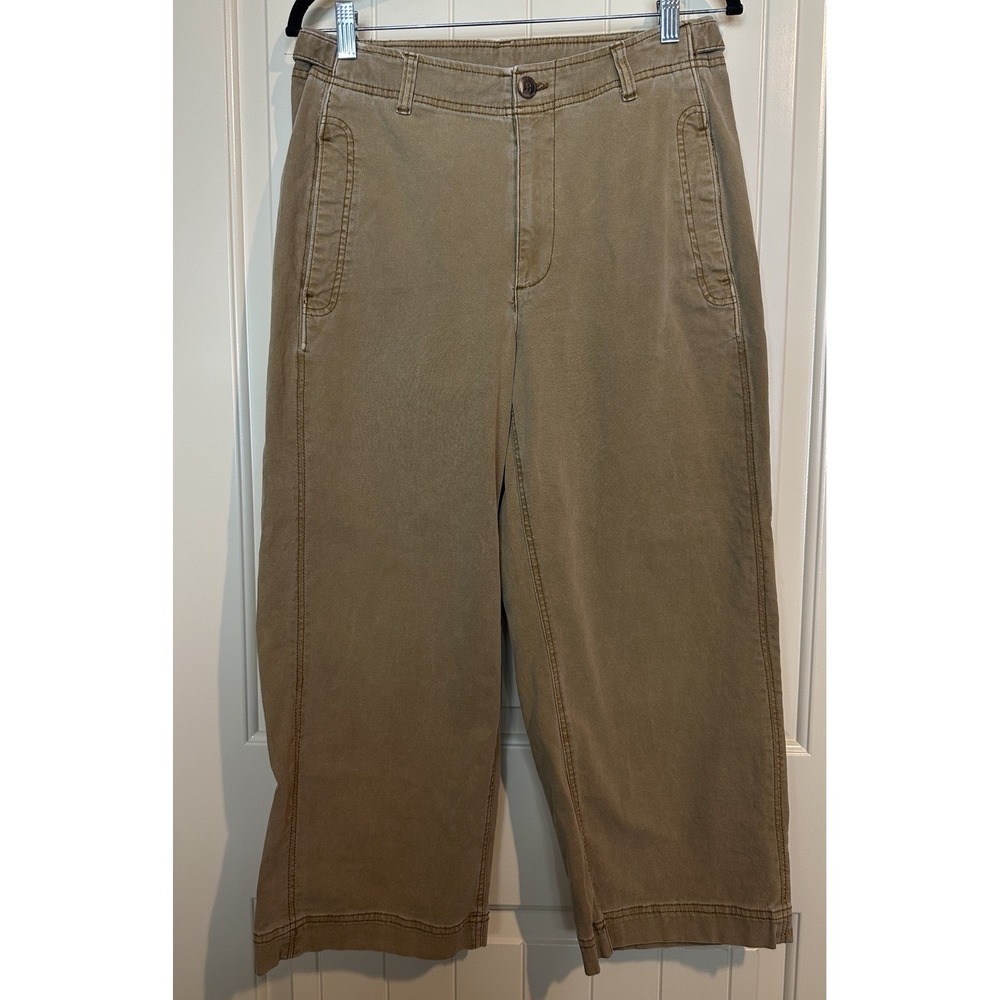 Old Navy Women's High Rise Wide Leg Ochre to you canvas trousers jeans Sz‎ 12P